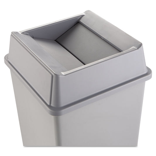 Rubbermaid Commercial Untouchable Square Swing Top Lid, Plastic, 20.13w x 20.13d x 6.25h, Gray (2664GRAY)