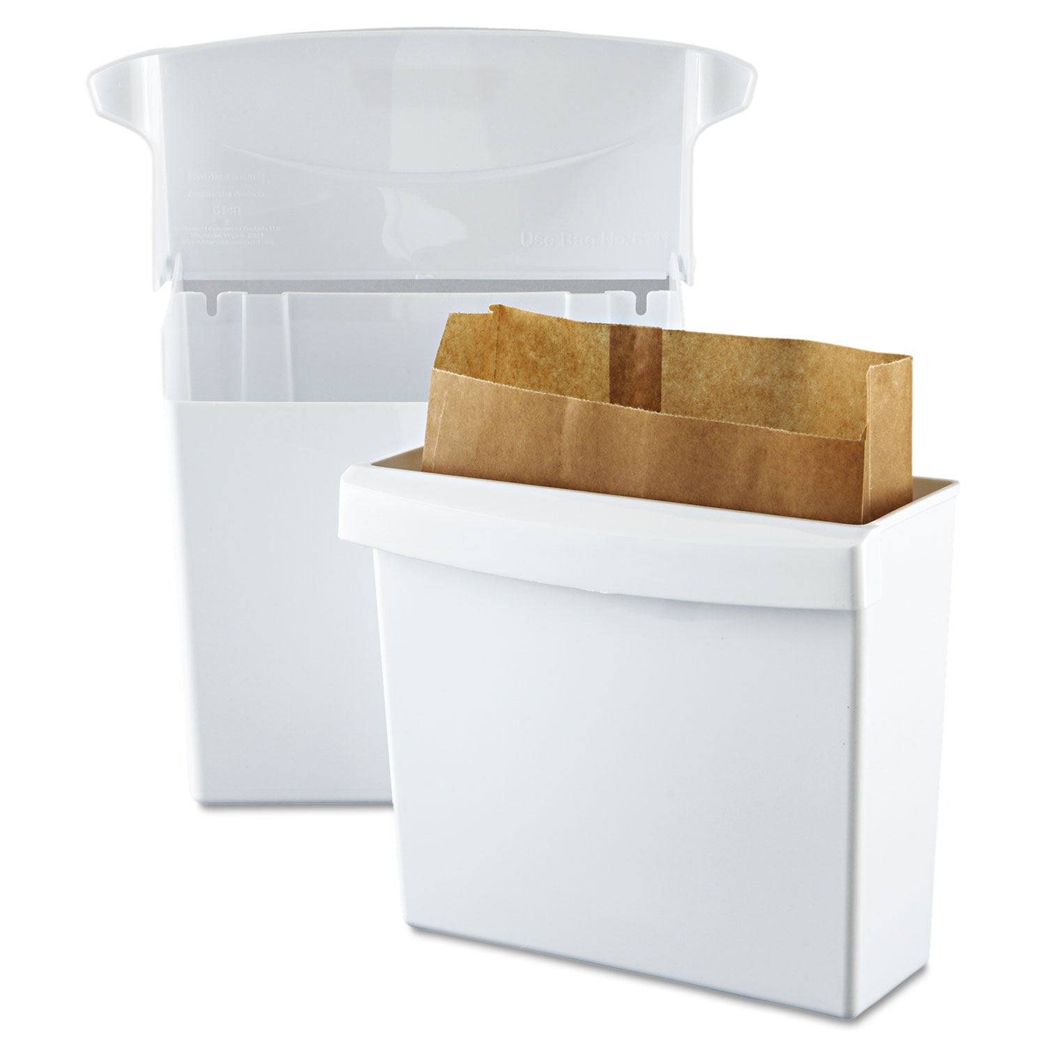 Rubbermaid Commercial Sanitary Napkin Receptacle with Rigid Liner, Plastic, White (614000)