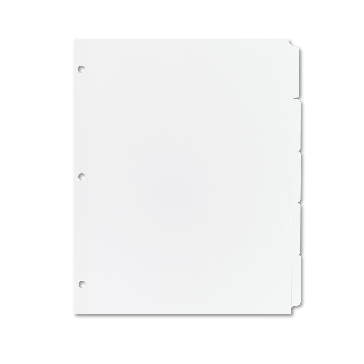 Avery Write and Erase Plain-Tab Paper Dividers, 5-Tab, 11 x 8.5, White, 36 Sets (11506)