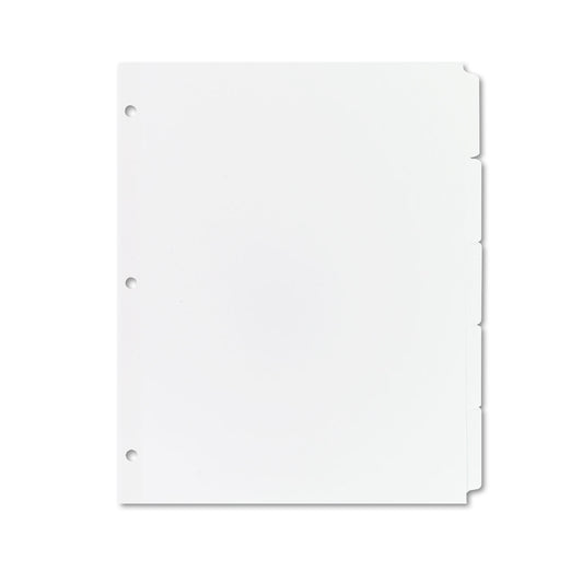 Avery Write and Erase Plain-Tab Paper Dividers, 5-Tab, 11 x 8.5, White, 36 Sets (11506)