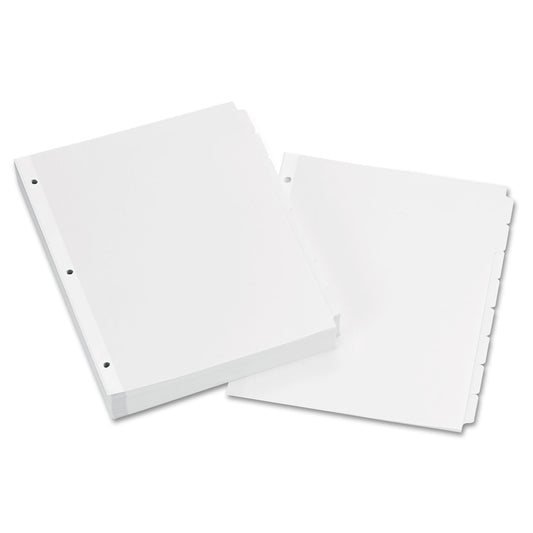 Avery Write and Erase Plain-Tab Paper Dividers, 8-Tab, 11 x 8.5, White, 24 Sets (11507)