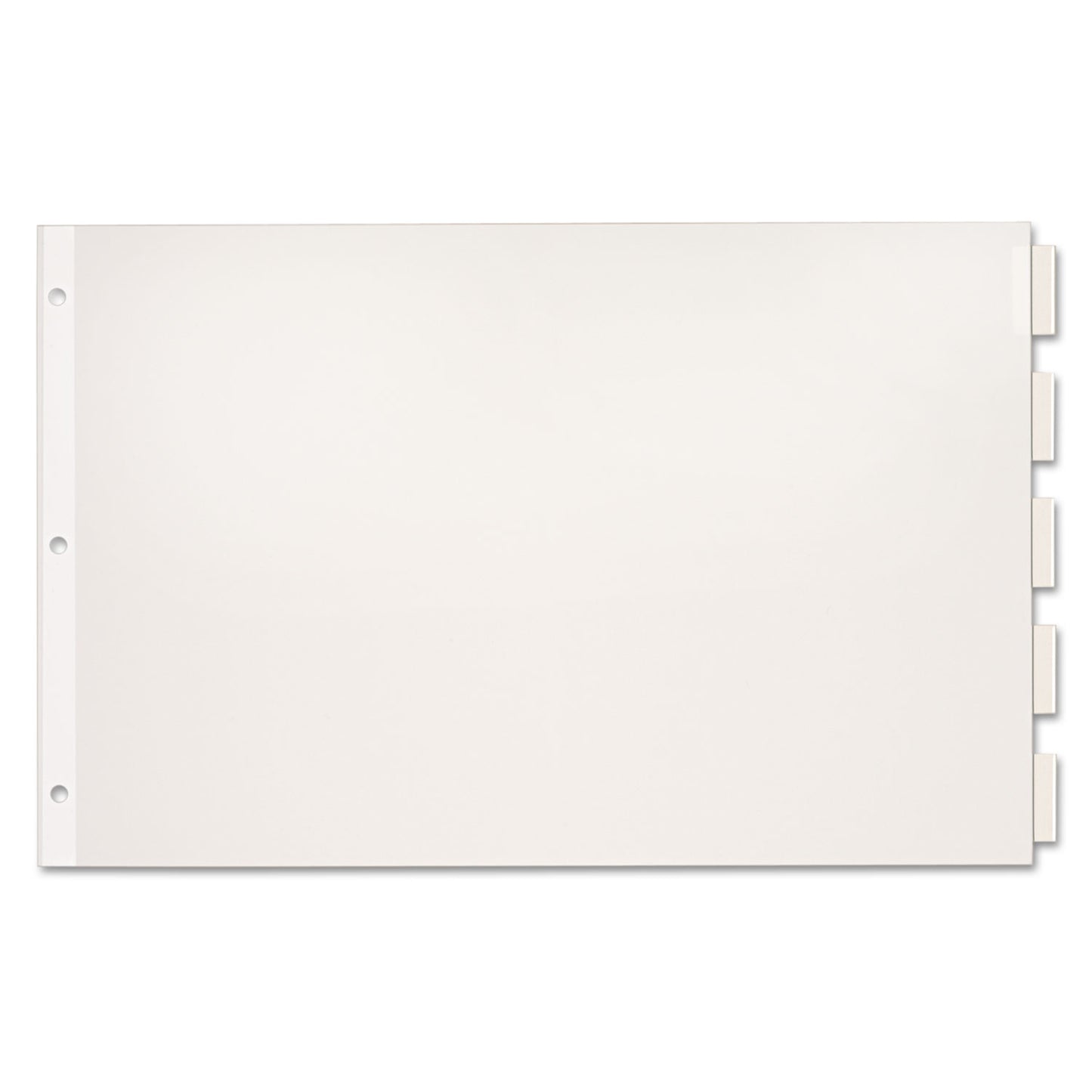 Cardinal Paper Insertable Dividers, 5-Tab, 11 x 17, White, Clear Tabs, 1 Set (84812)