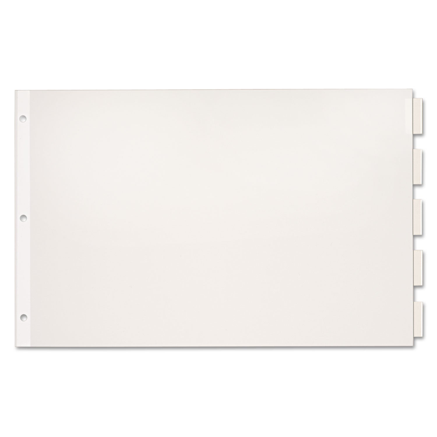 Cardinal Paper Insertable Dividers, 5-Tab, 11 x 17, White, Clear Tabs, 1 Set (84812)