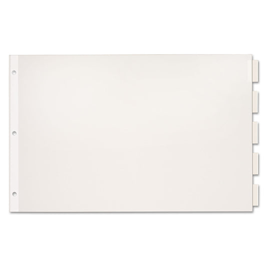 Cardinal Paper Insertable Dividers, 5-Tab, 11 x 17, White, Clear Tabs, 1 Set (84812)