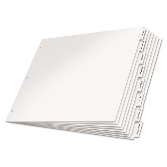 Cardinal Paper Insertable Dividers, 8-Tab, 11 x 17, White, Clear Tabs, 1 Set (84815)