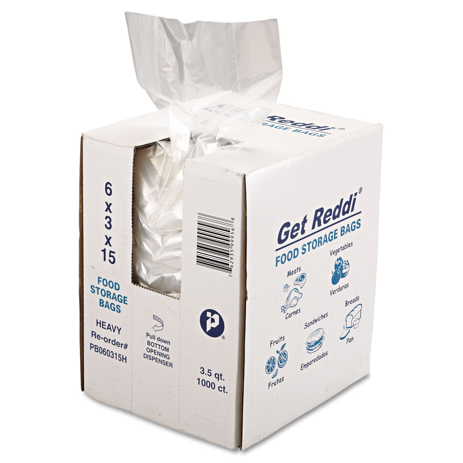 Inteplast Group Food Bags, 112 oz, 6" x 3" x 15", Clear, 1,000/Carton (PB060315H)