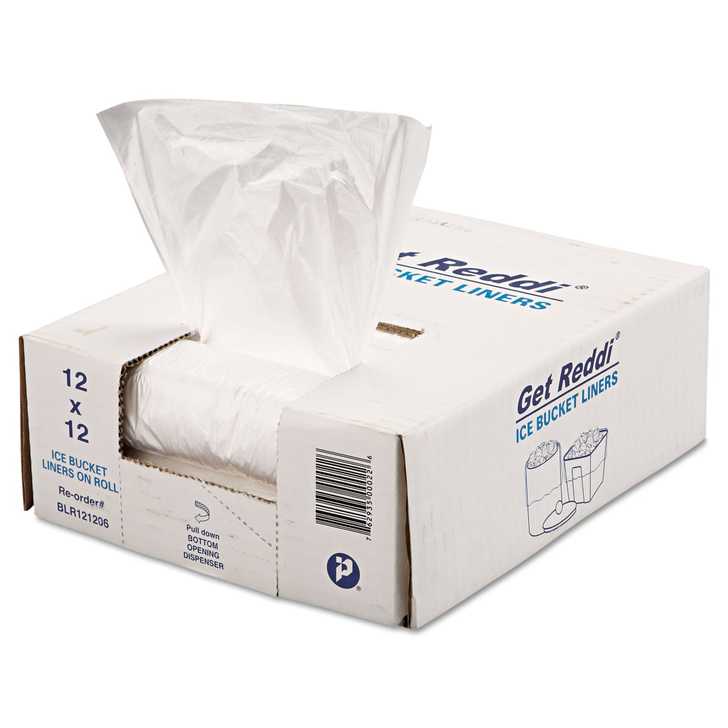 Inteplast Group Ice Bucket Liner Bags, 96 oz, 12" x 12", Clear, 1,000/Carton (BLR121206)