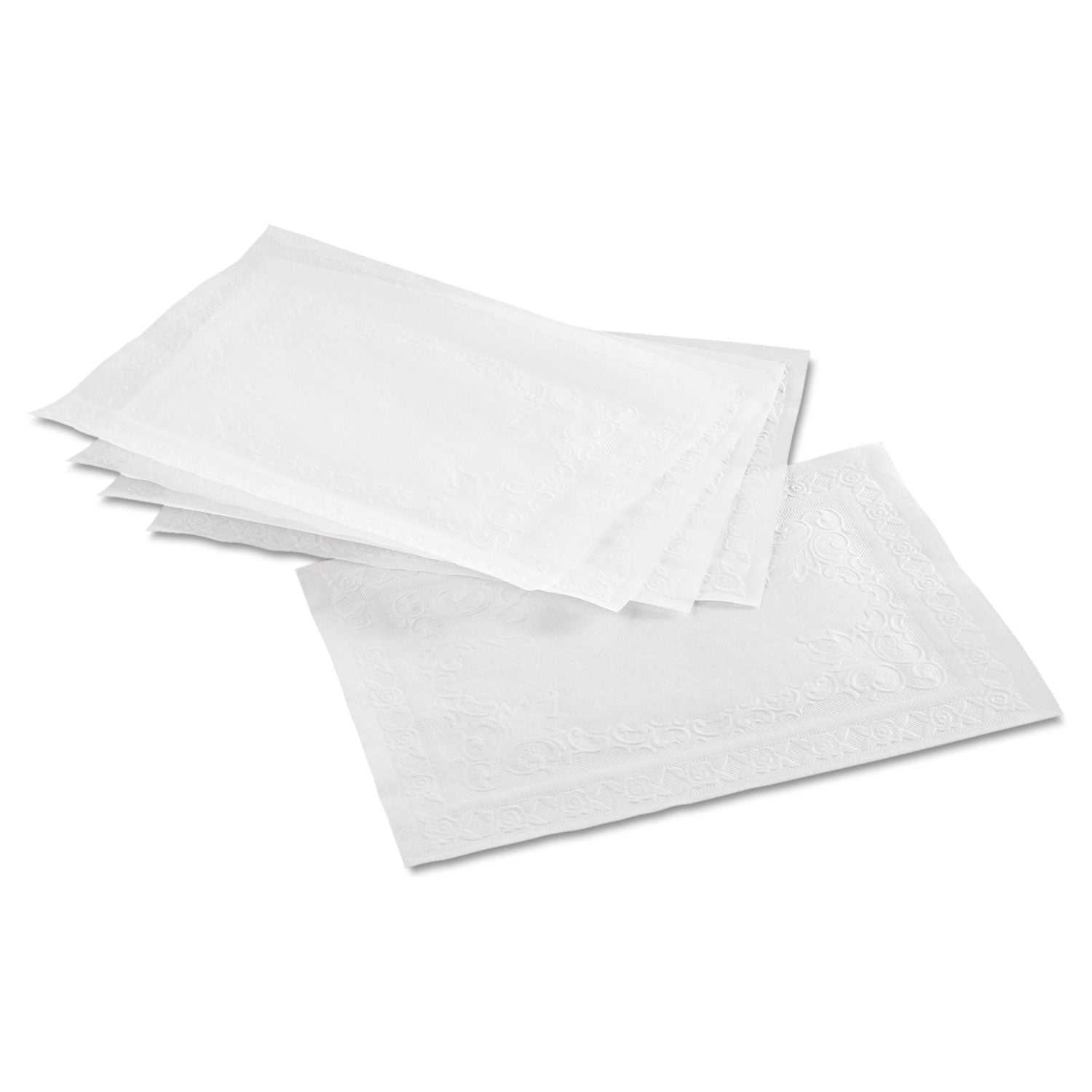 Hoffmaster Classic Embossed Straight Edge Placemats, 10 x 14, White, 1,000/Carton (601SE1014)