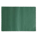 Hoffmaster Solid Color Scalloped Edge Placemats, 9.5 x 13.5, Hunter Green, 1,000/Carton (310528)