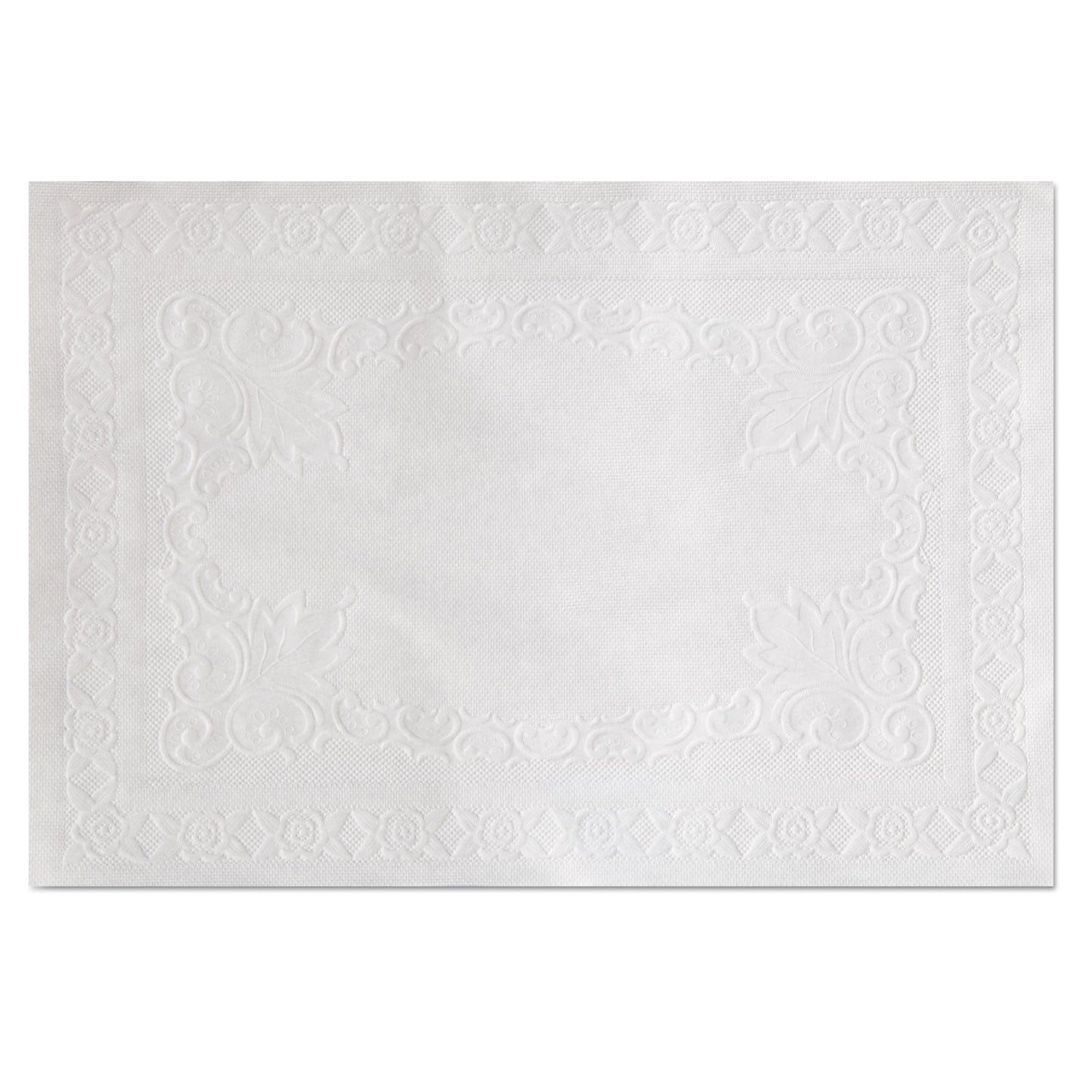 Hoffmaster Classic Embossed Straight Edge Placemats, 10 x 14, White, 1,000/Carton (601SE1014)