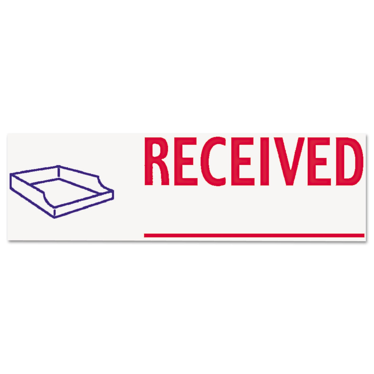 Xstamper Two-Color Title Stamp, RECEIVED, Blue/Red (2030)