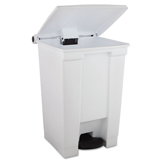 Rubbermaid Commercial Indoor Utility Step-On Waste Container, 12 gal, Plastic, White (6144WHI)