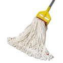 Rubbermaid Commercial Web Foot Wet Mop Head, Shrinkless, Cotton/Synthetic, White, Large, 6/Carton (A253WHI)