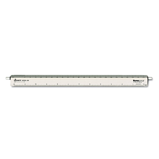 Chartpak Adjustable Triangular Scale Aluminum Architects Ruler, 12" Long, Silver (238)