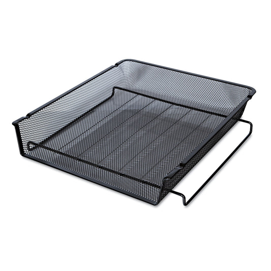 Universal Deluxe Mesh Stackable Front Load Tray, 1 Section, Letter Size Files, 11.25" x 13" x 2.75", Black (20004)