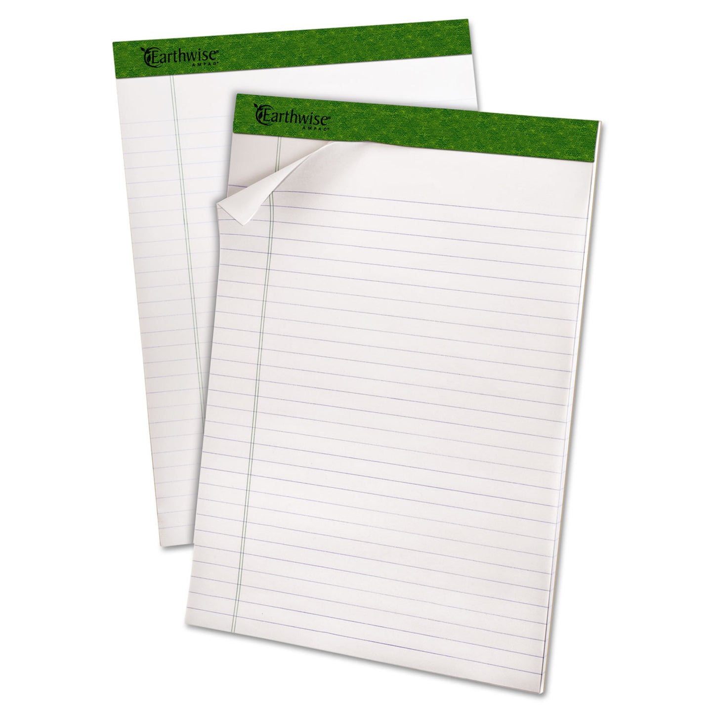 Earthwise by Ampad Recycled Writing Pad, Wide/Legal Rule, Politex Sand Headband, 40 White 8.5 x 11.75 Sheets, 4/Pack (40102)