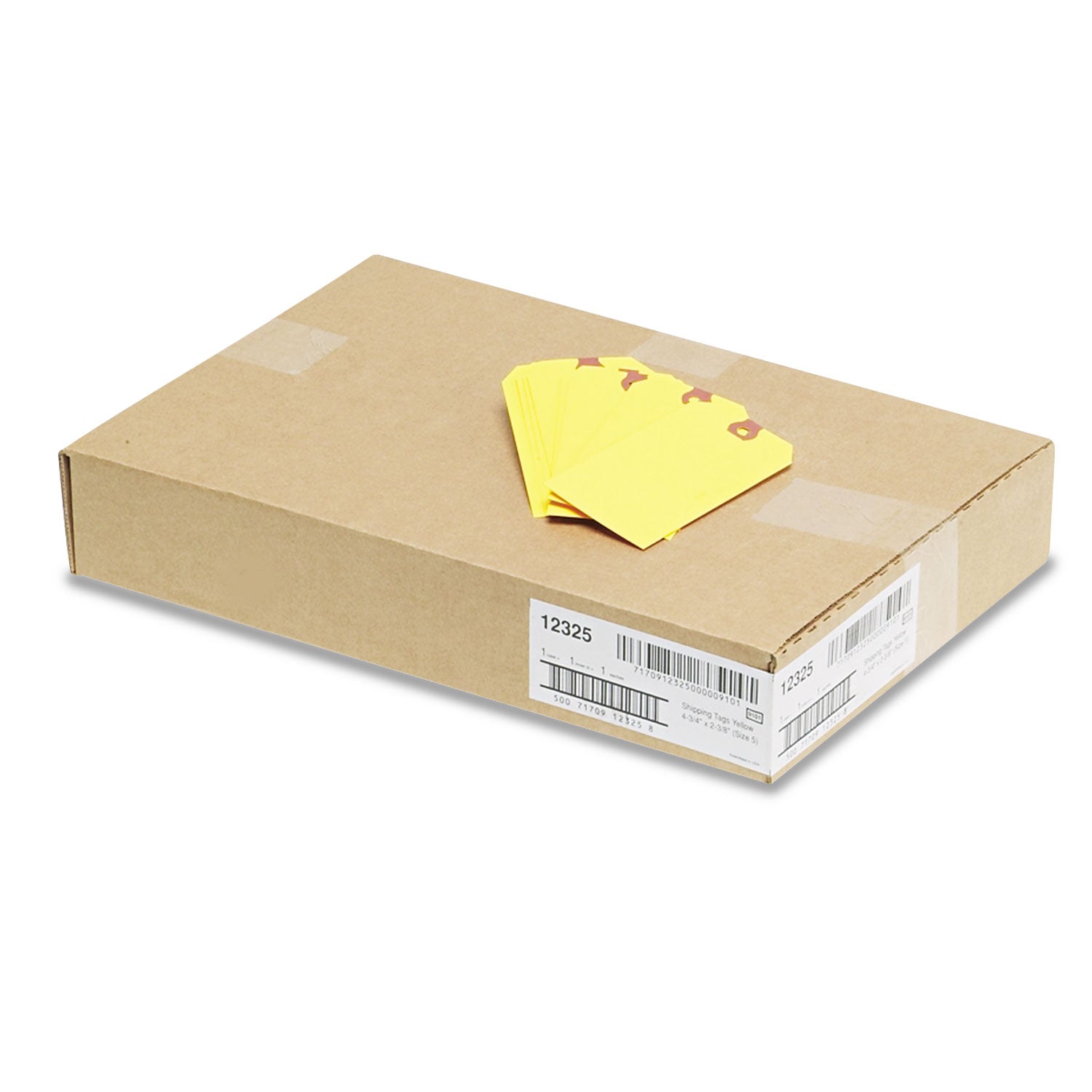 Avery Unstrung Shipping Tags, 11.5 pt Stock, 4.75 x 2.38, Yellow, 1,000/Box (12325)