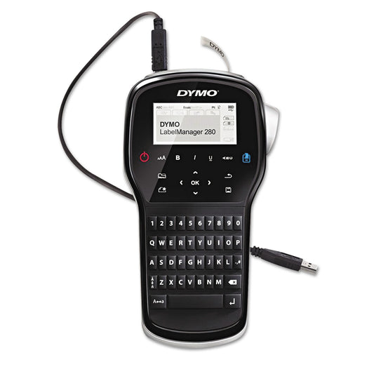 DYMO LabelManager 280 Label Maker, 0.6"/s Print Speed, 4 x 2.3 x 7.9 (1815990)