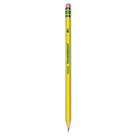 Ticonderoga Pencils, HB (#2), Black Lead, Yellow Barrel, Dozen (13882)