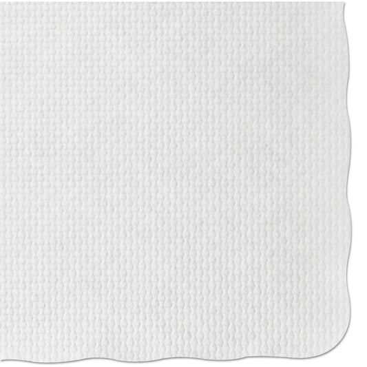 Hoffmaster Knurl Embossed Scalloped Edge Placemats, 9.5 x 13.5, White, 1,000/Carton (PM32052)