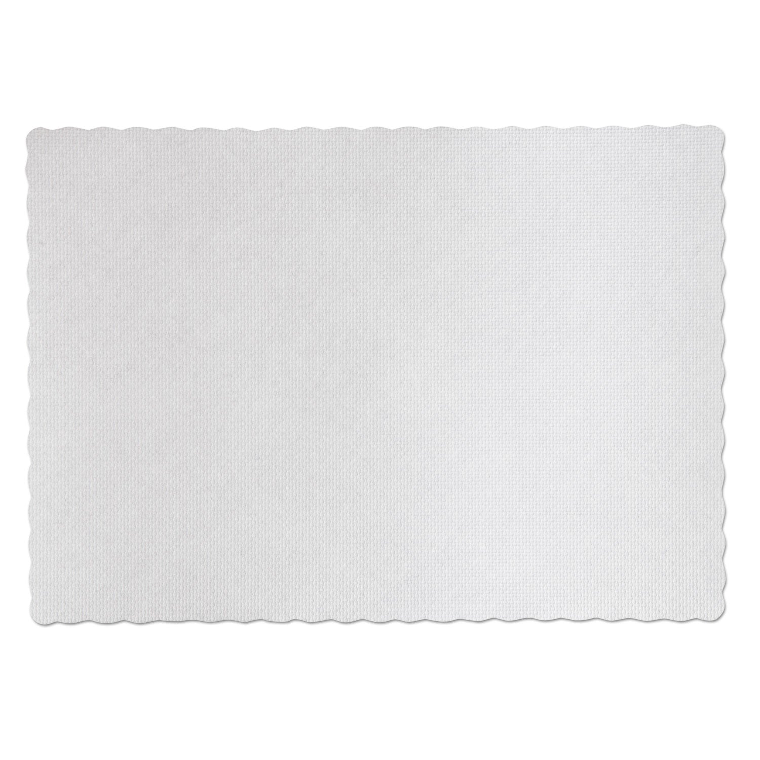 Hoffmaster Knurl Embossed Scalloped Edge Placemats, 9.5 x 13.5, White, 1,000/Carton (PM32052)