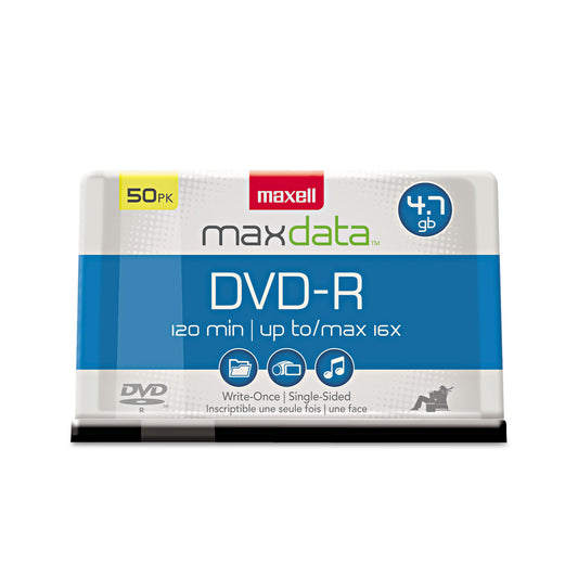 Maxell DVD-R Recordable Disc, 4.7 GB, 16x, Spindle, Gold, 50/Pack (638011)