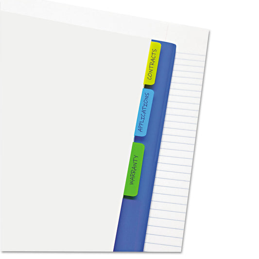 Redi-Tag Write-On Index Tabs, 1/5-Cut, Assorted Colors, 2" Wide, 30/Pack (31080)