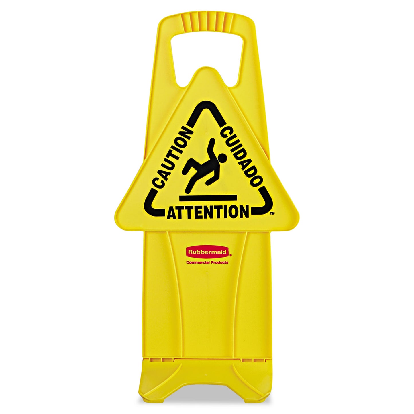 Rubbermaid Commercial Stable Multi-Lingual Safety Sign, 13 x 13.25 x 26, Yellow (9S0900YEL)