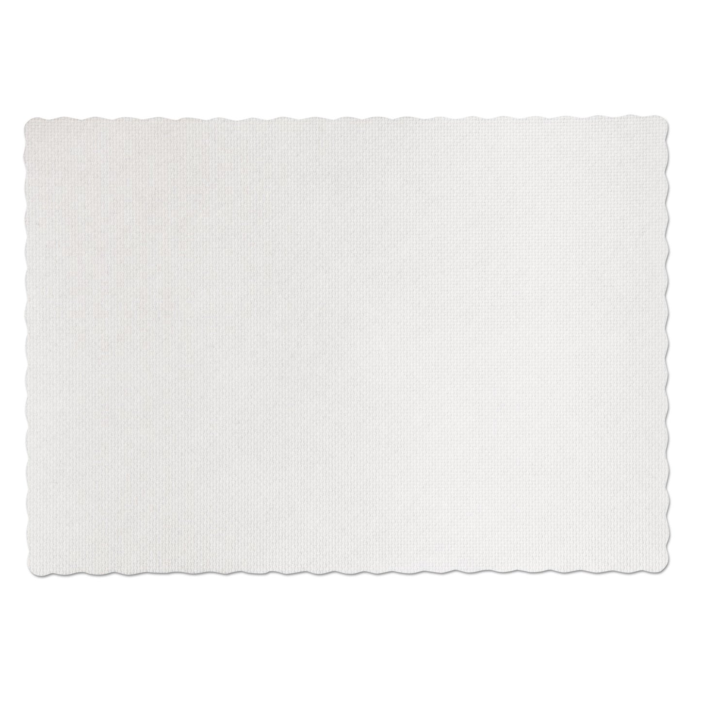 Hoffmaster Knurl Embossed Scalloped Edge Placemats, 9.5 x 13.5, White, 1,000/Carton (PM32052)