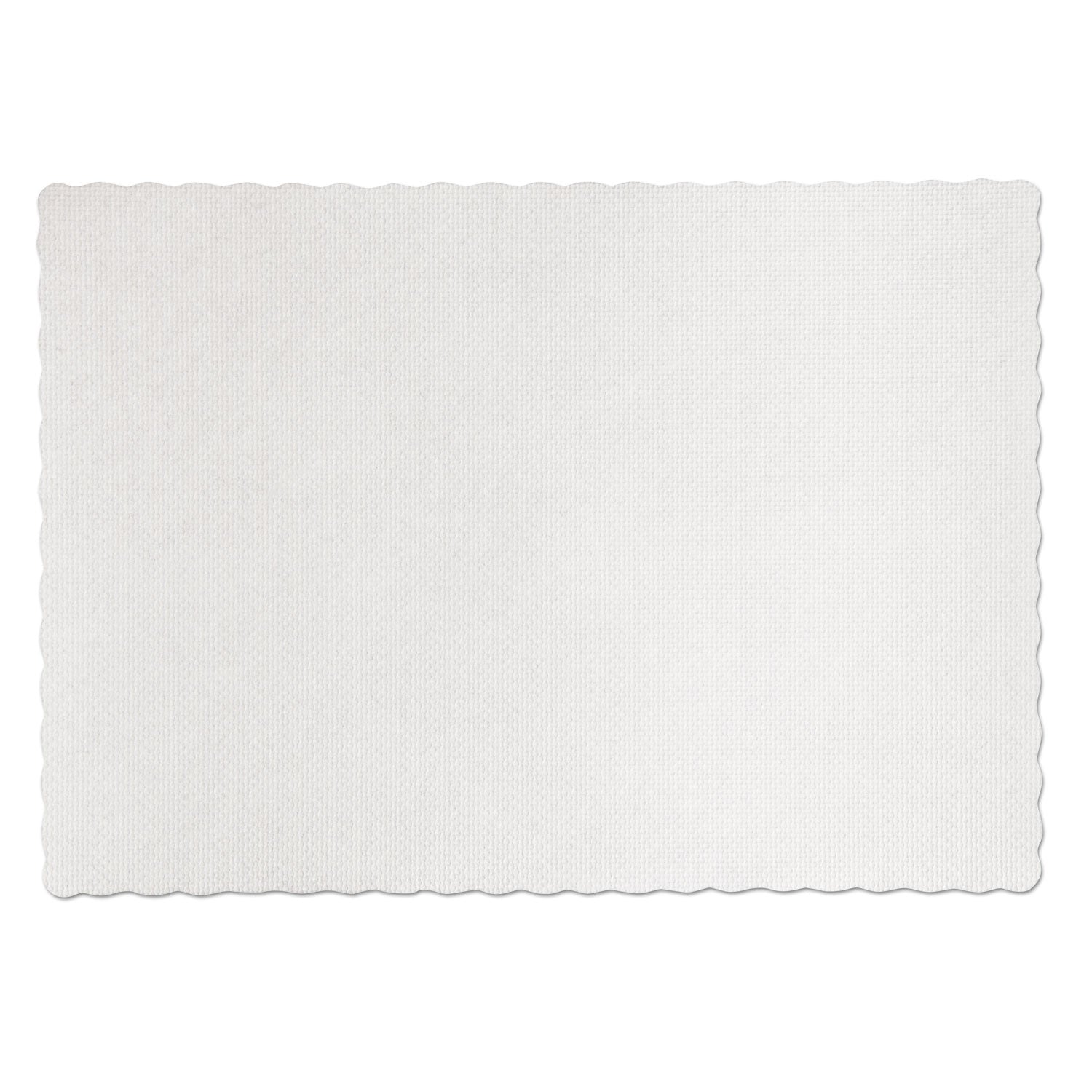 Hoffmaster Knurl Embossed Scalloped Edge Placemats, 9.5 x 13.5, White, 1,000/Carton (PM32052)