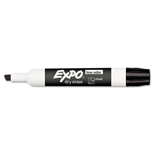 EXPO Low-Odor Dry-Erase Marker, Broad Chisel Tip, Black (80001EA)