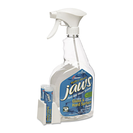 AbilityOne 7930016005747, SKILCRAFT JAWS Glass/Hard Surface Cleaner, Unscented, 6 Spray Bottles/12 Refills