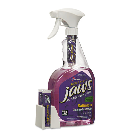 AbilityOne 7930016005750, SKILCRAFT JAWS Bathroom Cleaner/Deodorizer, Citrus, 6 Spray Bottles/12 Refills