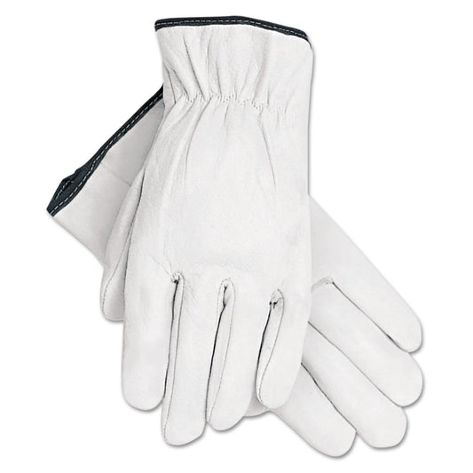 MCR Safety Grain Goatskin Driver Gloves, White, X-Large, 12 Pairs (3601XL)