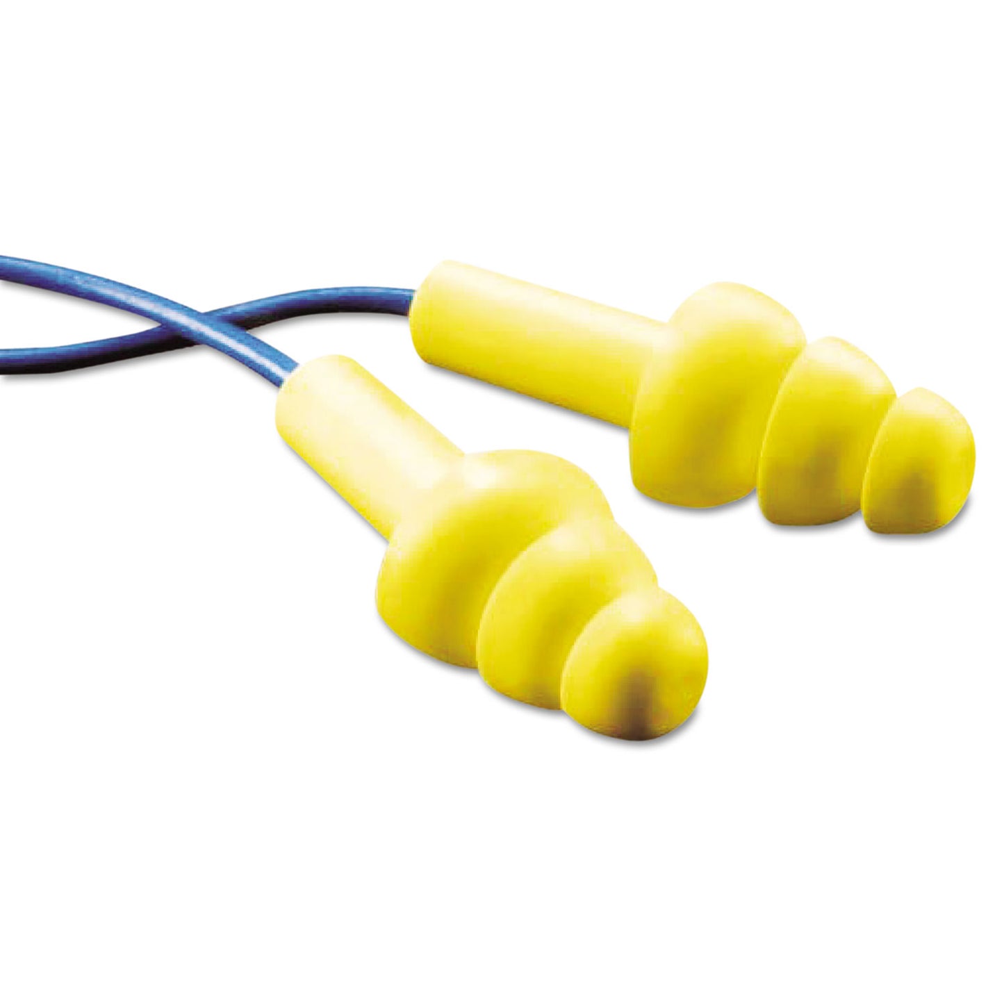 3M E-A-R UltraFit Metal-Detectable Reusable Earplugs, Corded, 25dB NRR, Blue/Yellow, 100 Pairs (3404007)