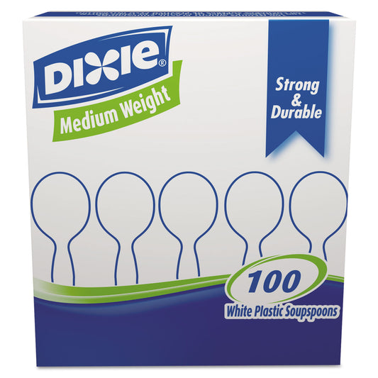 Dixie Plastic Cutlery, Heavy Mediumweight Soup Spoon, 1,000/Carton (SM207CT)