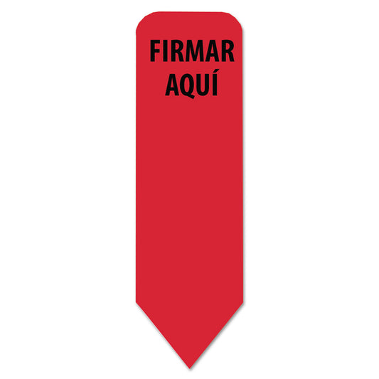 Redi-Tag Arrow Message Page Flags in Dispenser, "FIRMAR AQUI", Red, 120 Flags/Pack (82025)