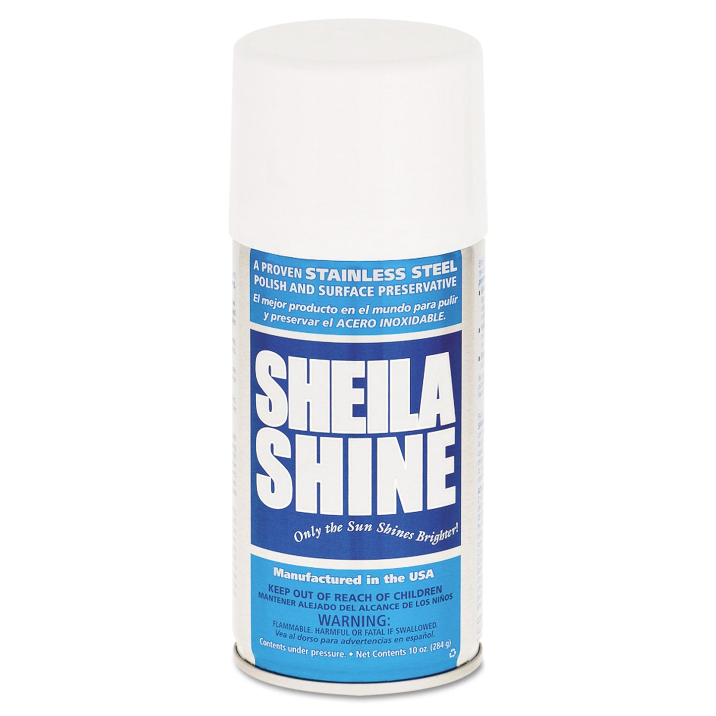 Sheila Shine Stainless Steel Cleaner and Polish, 10 oz Aerosol Spray, 12/Carton (1CT)