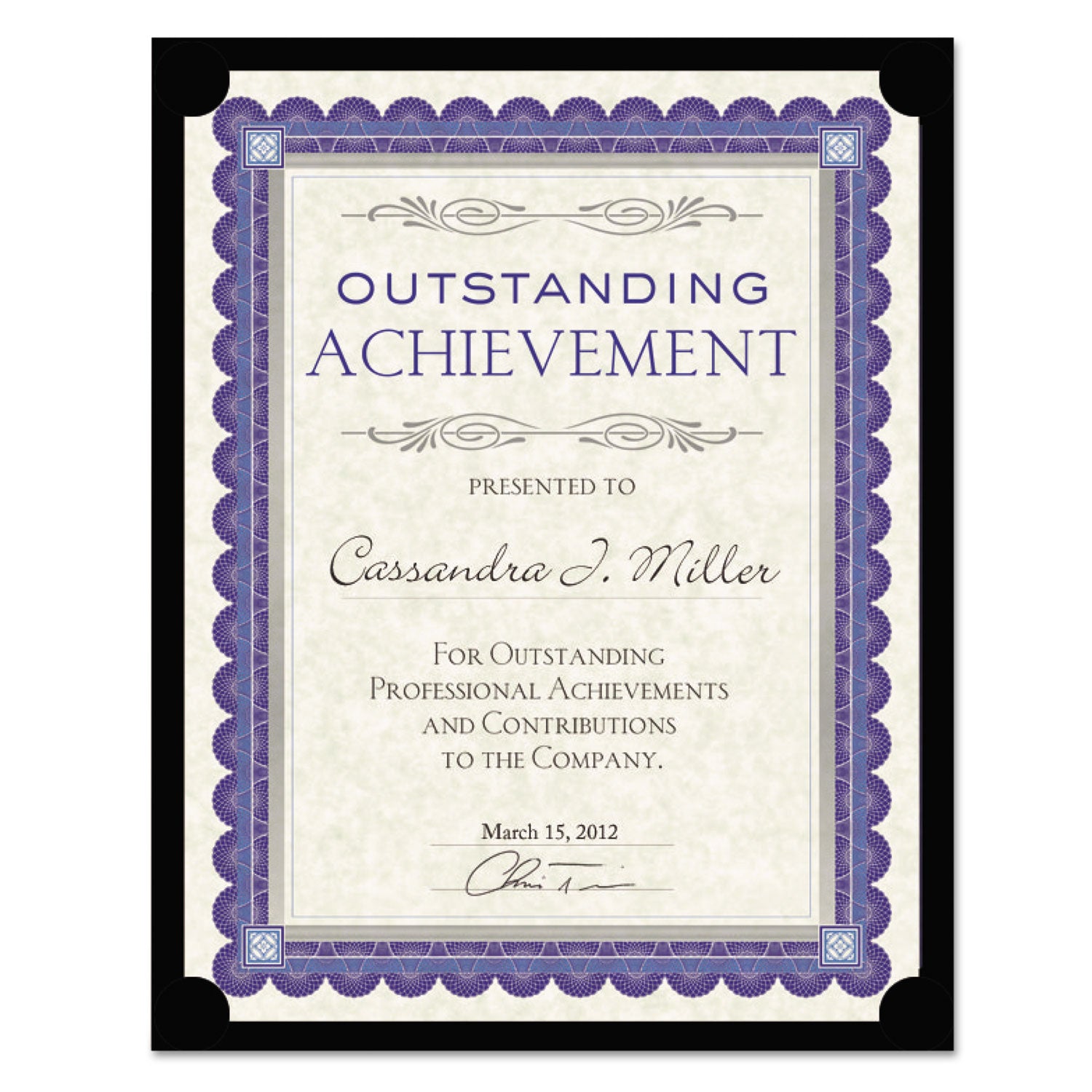 Southworth Certificate Holder, Black, 105lb Linen Stock, 12 x 9.5, 10/Pack (PF18)