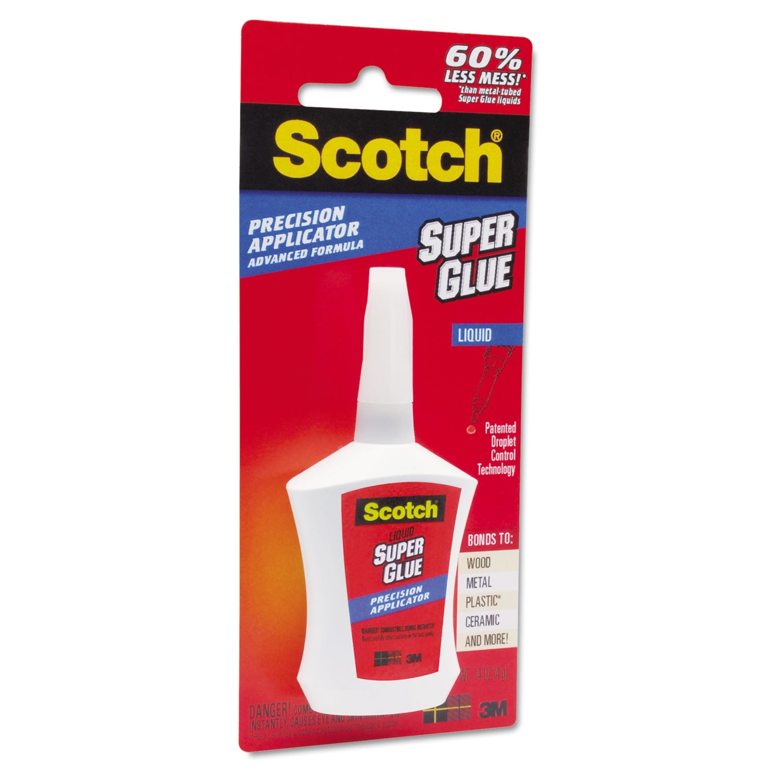 Scotch Super Glue with Precision Applicator, 0.14 oz, Dries Clear (AD124)