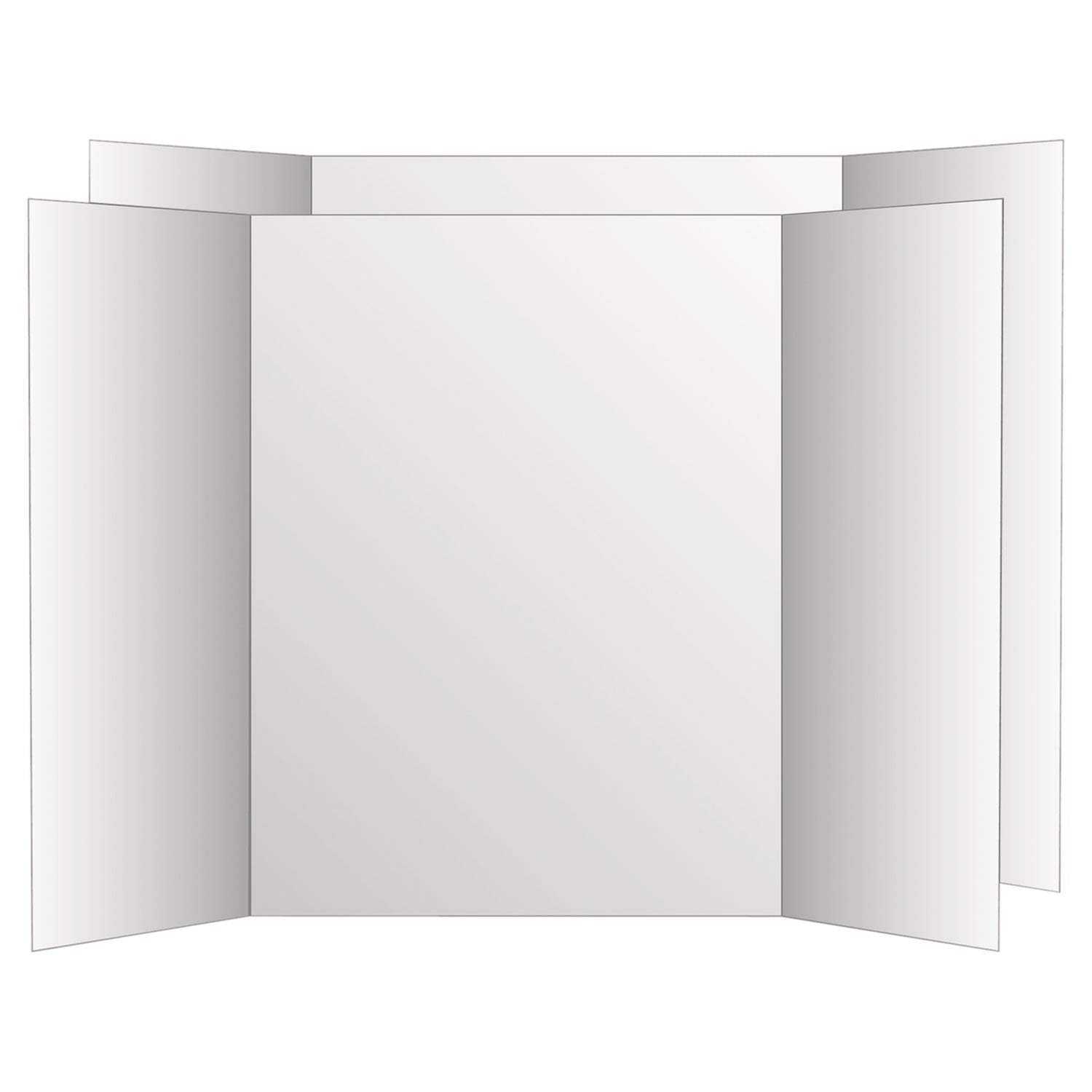 Eco Brites Two Cool Tri-Fold Poster Board, 36 x 48, White/White, 6/Carton (26790)