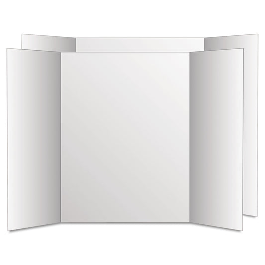 Eco Brites Two Cool Tri-Fold Poster Board, 28 x 40, White/White, 12/Carton (27136)