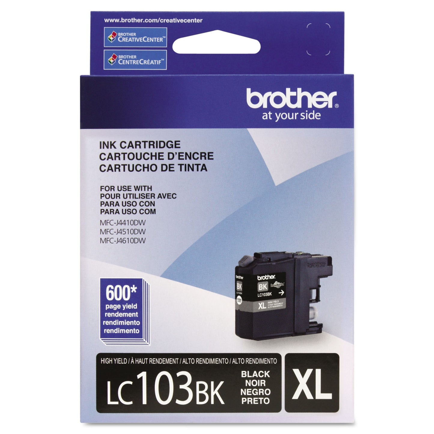 Brother LC103BK Innobella High-Yield Ink, 600 Page-Yield, Black