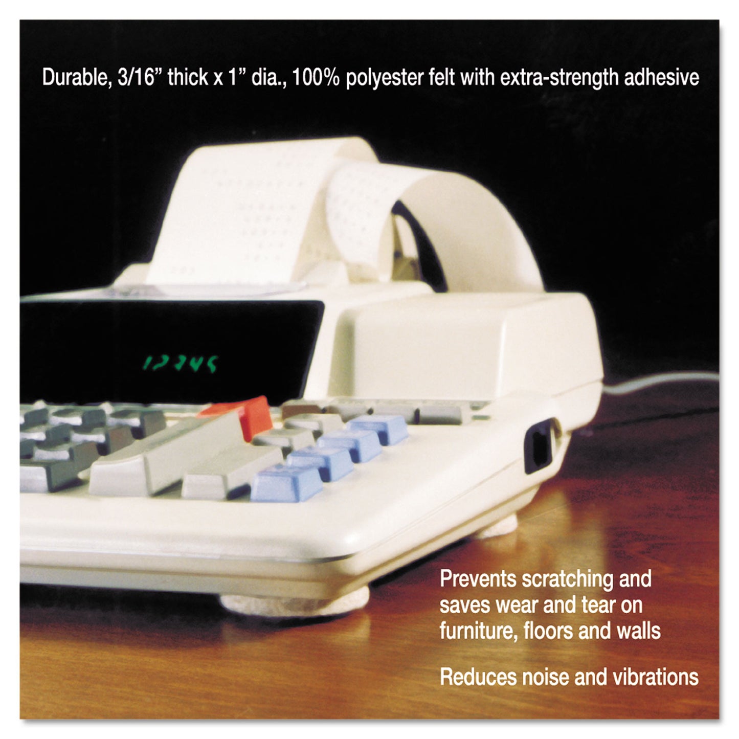 Master Caster Scratch Guard Felt Pads, 1" dia, Circular, Beige, 16/Pack (88496)