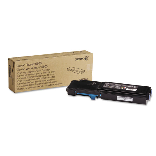 Xerox 106R02225 High-Yield Toner, 6,000 Page-Yield, Cyan