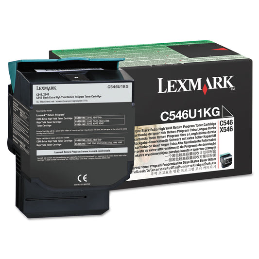 Lexmark C546U1KG Return Program Extra High-Yield Toner, 8,000 Page-Yield, Black