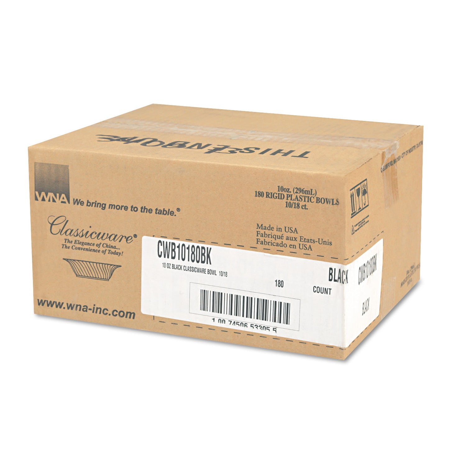 WNA CWB10180BK Classicware Plastic Dinnerware