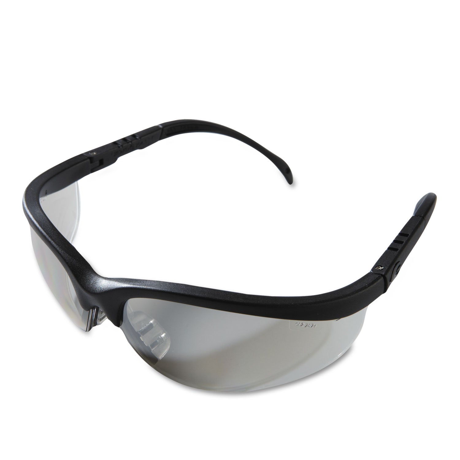 MCR Safety Klondike Safety Glasses, Black Matte Frame, Clear Mirror Lens, 12/Box (KD119BX)