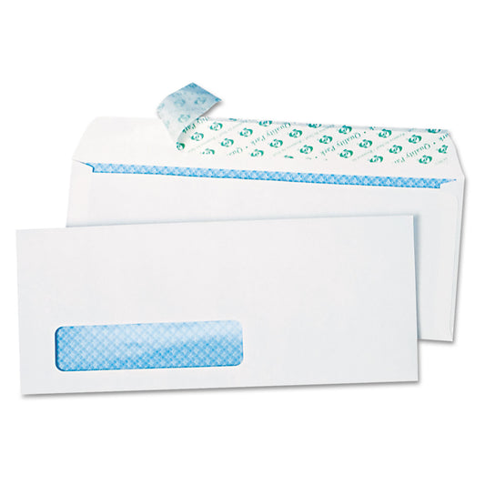 Quality Park Redi-Strip Security Tinted Envelope, Address Window, #10, Commercial Flap, Redi-Strip Closure, 4.13 x 9.5, White, 1,000/Box (69222B)