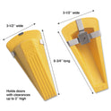 Master Caster Giant Foot Magnetic Doorstop, No-Slip Rubber Wedge, 3.5w x 6.75d x 2h, Yellow (00967)